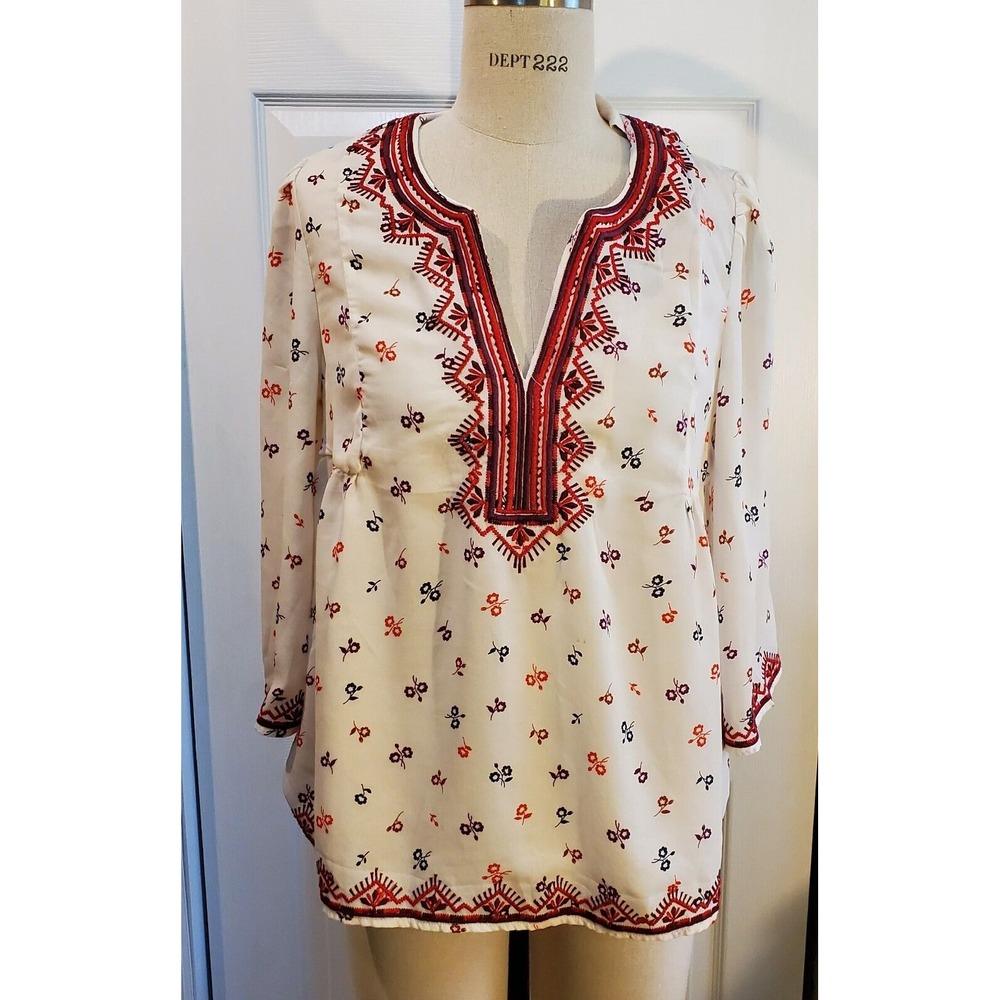 Gap Boho Peasant Embroidered Top‎ Size S